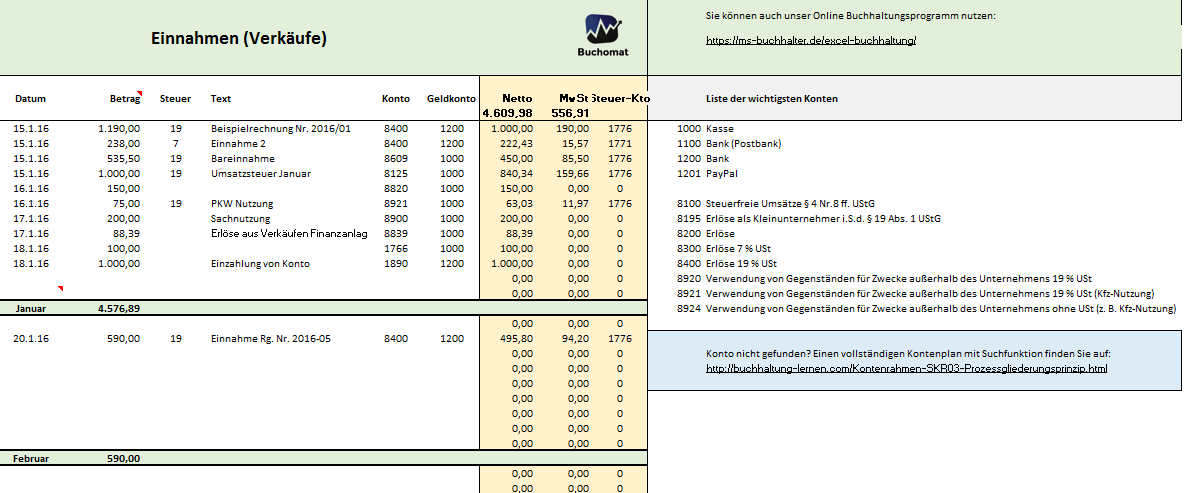 Excel Vorlage Fur Ihre Buchhaltung Und Eur