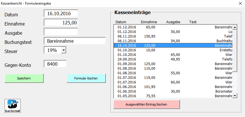 Muster Excel Kassenbuch
